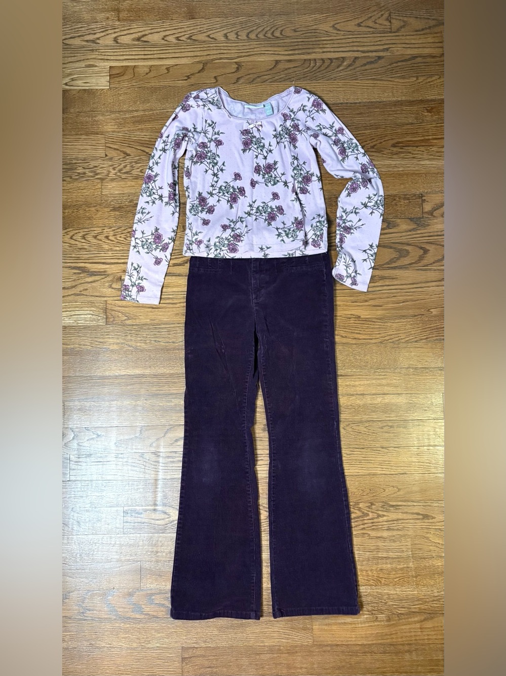 Children’s Place Purple Corduroy Pants and Top Set Size 10